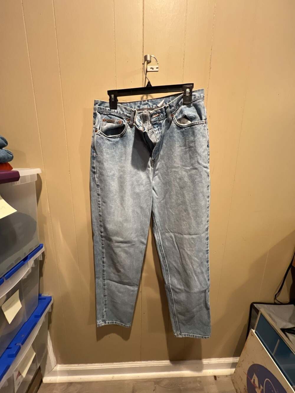 Calvin Klein Jeans Vintage Light Wash Denim High-Rise Straight Leg Jeans Size 14